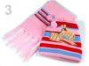 Kinderstrickmütze  Schal mit Streifen 