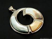 Anhänger Ø38mm Perlmutt, Ring Anhänger Ø38mm Perlmutt, Ring
