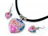 Halsschmuck und Ohrringe FIMO HERZ mit Stein