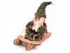 Nikolaus und Elch am Schlitten 10x22x23cm