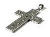 Anhänger aus chirurgischem Stahl 30x45mm Kreuz mit Stein