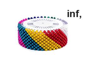 Stecknadeln mit Kunststoffköpfchen auf Rosette Länge 37 mm
