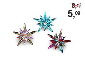 Brosche mit geschliffenen Steinchen Schneeflocke