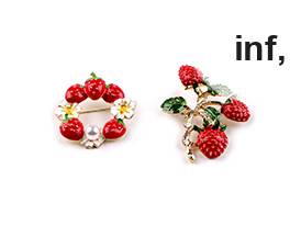 Brosche Erdbeeren