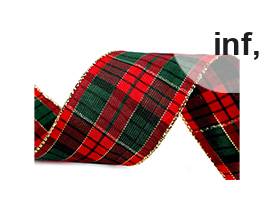 Kariertes Band mit Lurex, Breite 38 mm