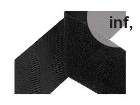 Flacher Klettverschluss Haken + Plüsch, Breite 50 mm, fein