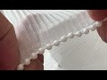 Plissierte Rüsche mit Perlen, Breite 80 mm