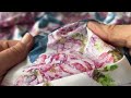 Baumwollstoff/Leinwand Blumen/Schmetterlinge, Breite 220 cm